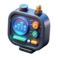 3D Render of Futuristic Control Panel with Signal Strength Indicator png