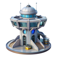Futuristic Space Tower Control Center Design png