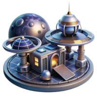 Futuristic Space Station Observatory, Dome, and Gateway png