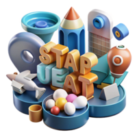 Stop, Eat, and Create 3D Abstract Art png