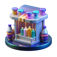 3D Render of Retail Product Display Stand png
