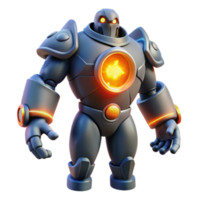 Powerful Armored Robot with Glowing Core png