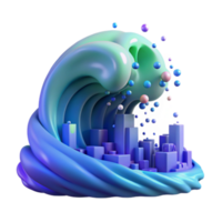 Digital Wave Transforming Cityscapes png