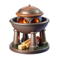Ancient Bronze Fire Pit with Pillars png