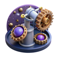 Cosmic Gear System 3D Render of Interlocking Mechanisms png