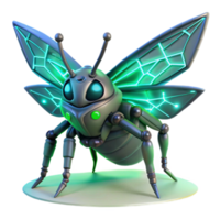 Cybernetic Insect Futuristic Bee Robot with Illuminated Wings png