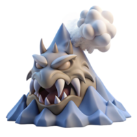 Angry Volcanic Monster 3D Render png