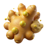 abstrato 3d render laranja blob com amarelo esferas png
