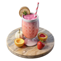 Refreshing Fruit Smoothie with Autumn Accents png