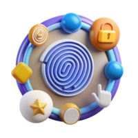 Digital Security Fingerprint, Access, and Privacy Icons png