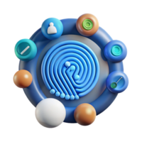 Abstract Biometric Security System Interface png