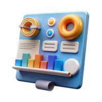 Data Visualization Dashboard Colorful 3D UI Design png