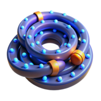 Abstract 3D Render Intertwined Rings with Spheres png