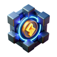 Abstract 3D Cube with Arrow Futuristic Tech Icon png