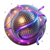 Abstract Sphere with Glowing Ribbons png