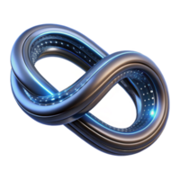 Infinite Loop Abstract 3D Metal Design with Glowing Lights png