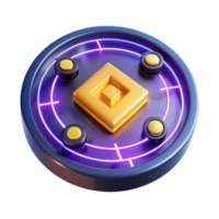 Abstract 3D Render of a Crypto Token png