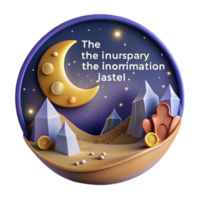 Night Sky, Desert, Crystals, Moon, 3D Render png