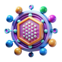Abstract 3D Colorful Hexagon Sphere Structure png