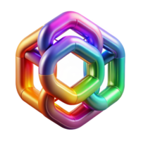 Interlocking Colorful Cubes Abstract 3D Render png