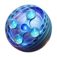 Abstract 3D Sphere with Rotating Elements png