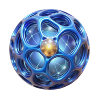 Abstract 3D Sphere Networked Structure Golden Core png