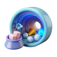 Abstract 3D Render Colorful Shapes in Tunnel png