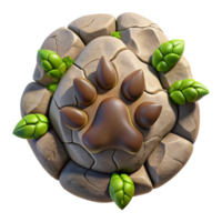 Paw Print on Stone Nature Icon png
