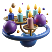 Abstract Festive Candlescape with Floating Spheres png