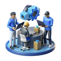 Teamwork, Engineering, Efficient Workflow, Project Management, Industrial Automation, 3D Render, Collaboration, Problem-Solving, Technical Support, Innovation png