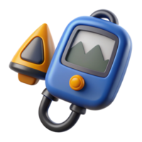 3D Render Adventure Navigation Device with Compass png