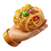 Tasty Spaghetti Nest with Colorful Veggies png