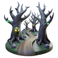 Spooky 3D Halloween Forest Path png