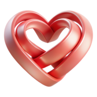 Intertwined Heart Abstract 3D Render of Love png