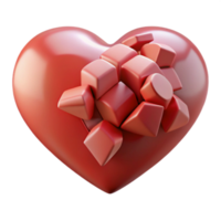 Fragmented Heart A 3D Render of a Broken Heart png