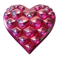 Geometric Pink Heart with Embedded Gems png