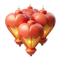 Illuminated Festive Lanterns 3D Render of Hanging Lights png