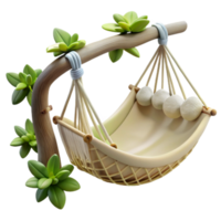 Serene Hammock Cradle Relaxing in Natures Embrace png