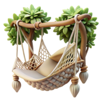 Relaxing Hammock Cradle with Tree Design png