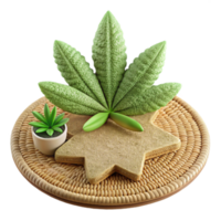 Serene Hemp Leaf Succulent Arrangement png