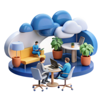 Cloud Computing Collaborative Workspace Remote Team Productivity png