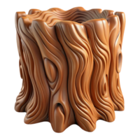 Abstract Tree Stump 3D Render of Wooden Texture png