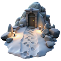Snowy Path to Hidden Mountain Door png