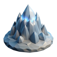 Icy Peak 3D Model of a Crystalline Mountain png