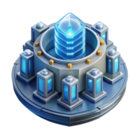 Futuristic Data Center Secure Cloud Server Network png
