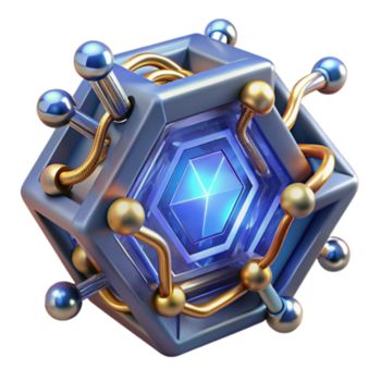 astratto 3d esagonale struttura con raggiante cristallo png