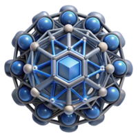 Abstract 3D Geometric Structure Sphere, Cube, Network, Nodes, Bonds png