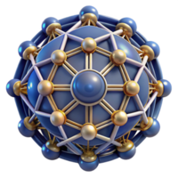 Abstract 3D Sphere Network Connectivity Visualization png