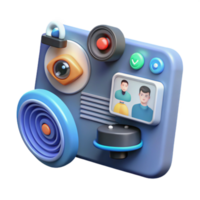 3D Interface Design Visual Audio Communication System png