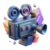 Retro Camera in Abstract 3D Space png